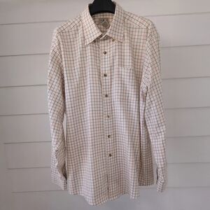 L.L.Bean Men's L Wrinkle Resistant Windowpane Plaid Button Down Shirt